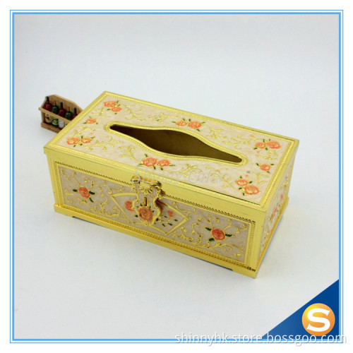 Shinny Gifts Luxury Enamel Facial Tissue Box for Wedding Decoration